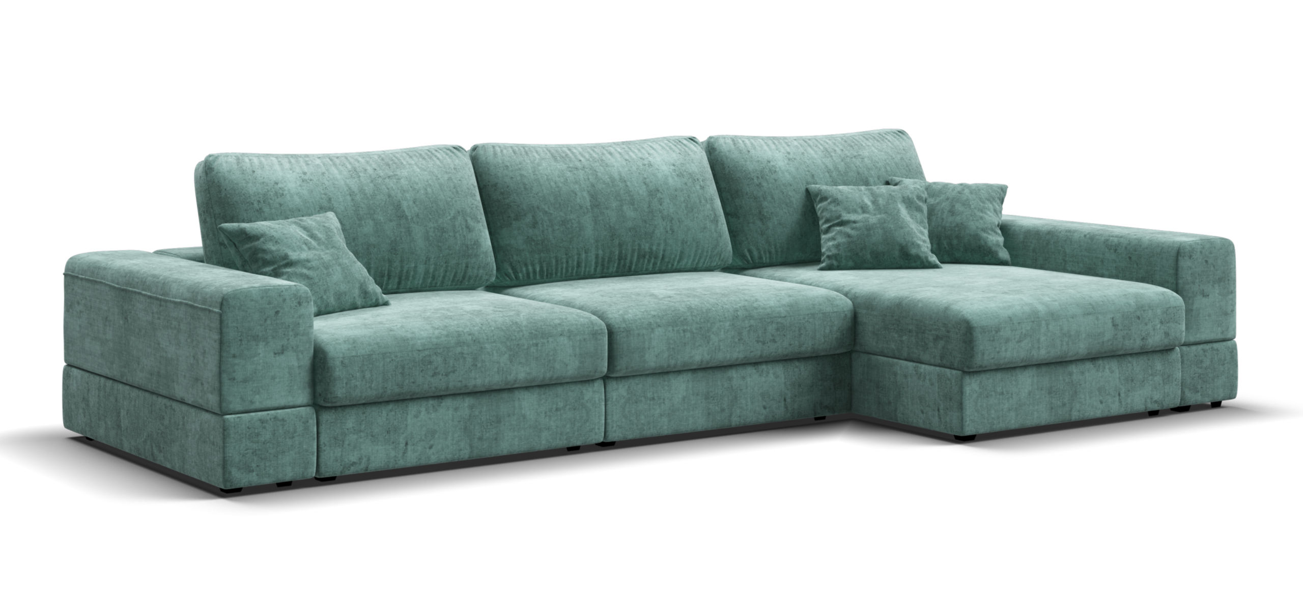 Угловой диван-кровать Босс Модуль ХЛ Шенилл Глосс минт