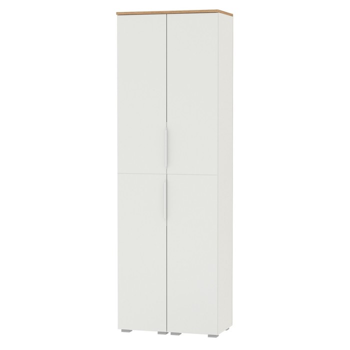 Прихожая «Октава», 640×350×1980 мм, цвет белый шагрень/дуб крафт золотой