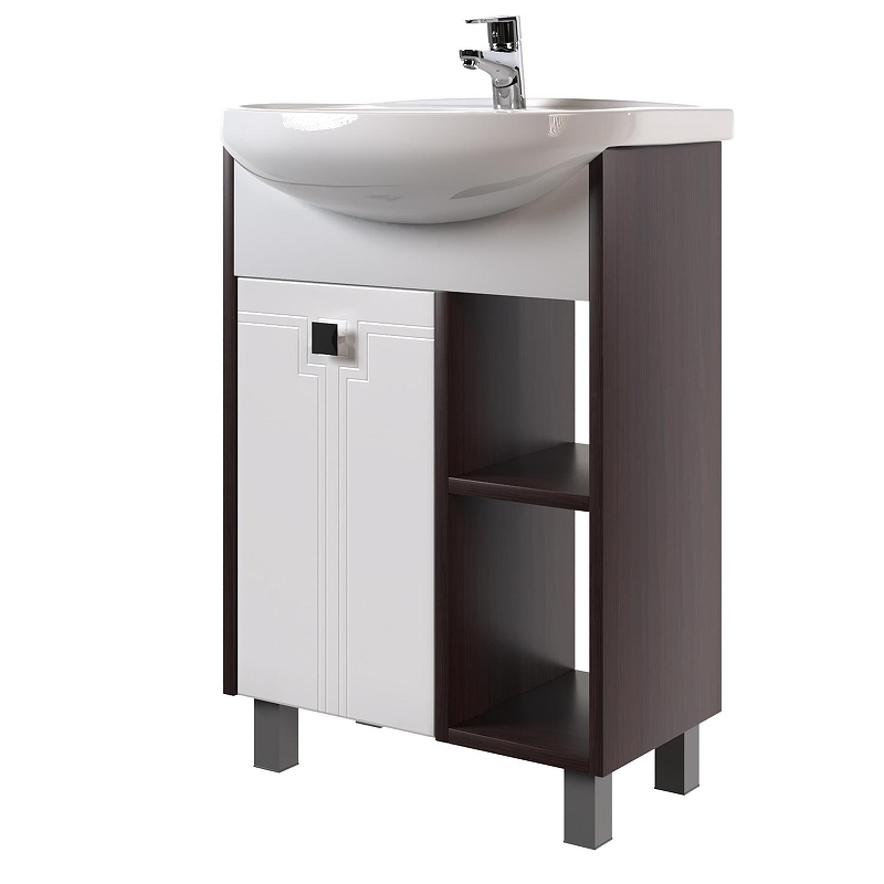 Тумба под раковину Mixline Боско 65 550331 цвет Венге Белый