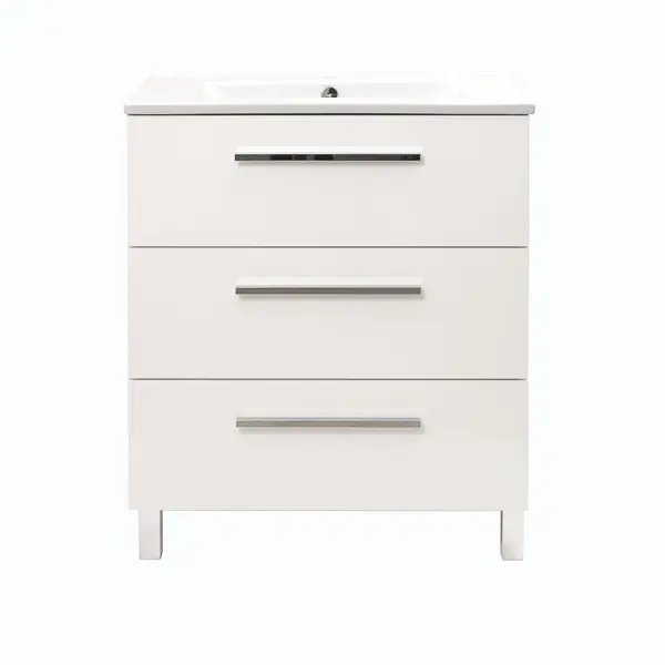Тумба под раковину Мадрид Квадро 75 см цвет белый