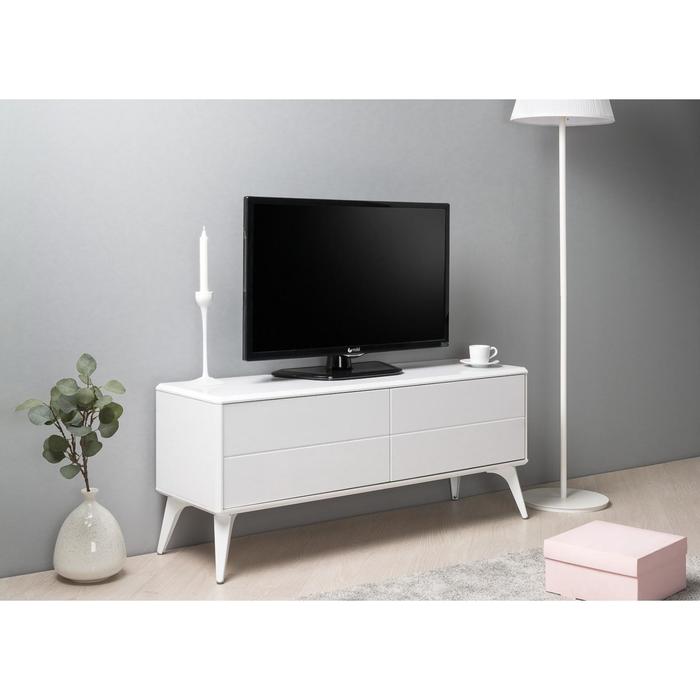 Тумба под ТВ «Спейс 13.269», 1088×336×457 мм, МДФ, цвет белый / белый глянец