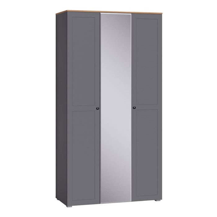 Шкаф трёхстворчатый для одежды «Остин 13.336.03», 1200×546×2298 мм, цвет серый графит/дуб золотой