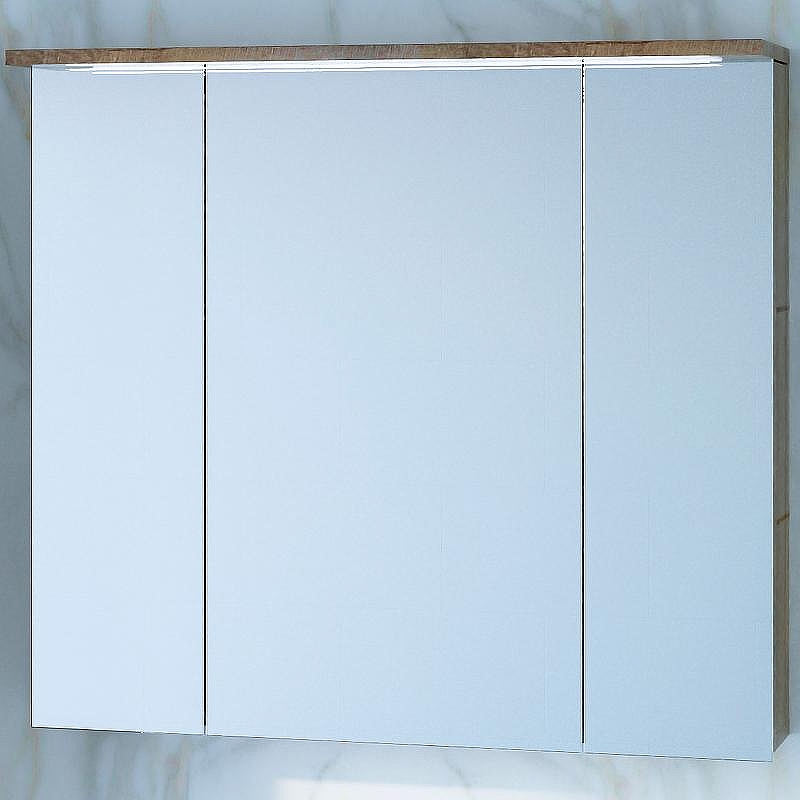 Зеркальный шкаф Бриклаер Кристалл 75 4627125417238 с подсветкой Дуб гранж песочный