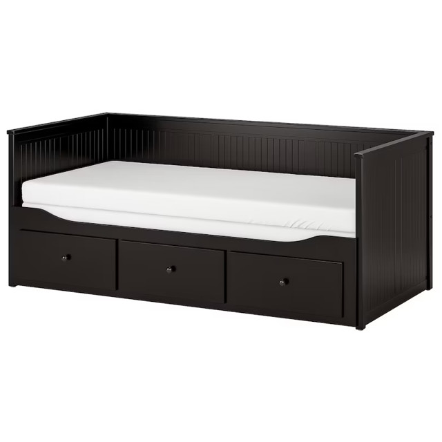 кровать с ящиками Кантри 800х2000мм сосна черный