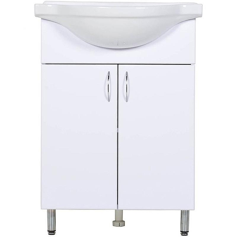 Тумба с раковиной Orange Лайт 60 LA-60TUW+RA Белый глянец