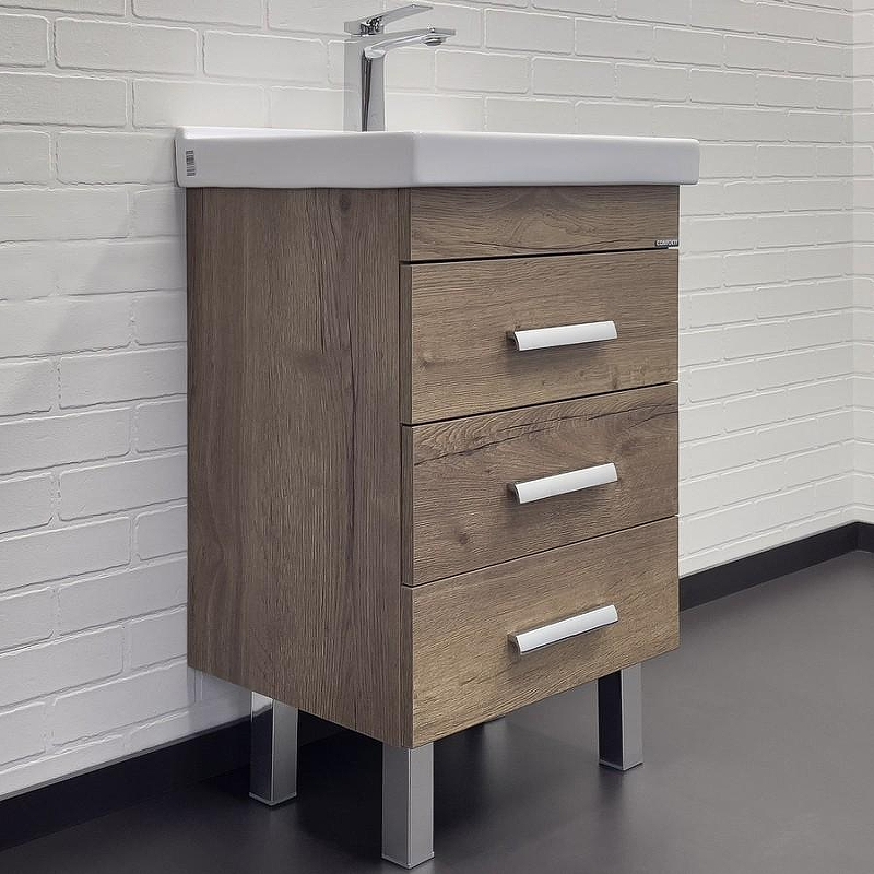 Тумба с раковиной Comforty Никосия 50Н 00-00018024 Дуб темный