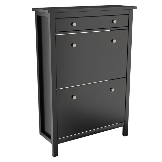 тумба для обуви Кантри 890х300х1270мм черный сосна