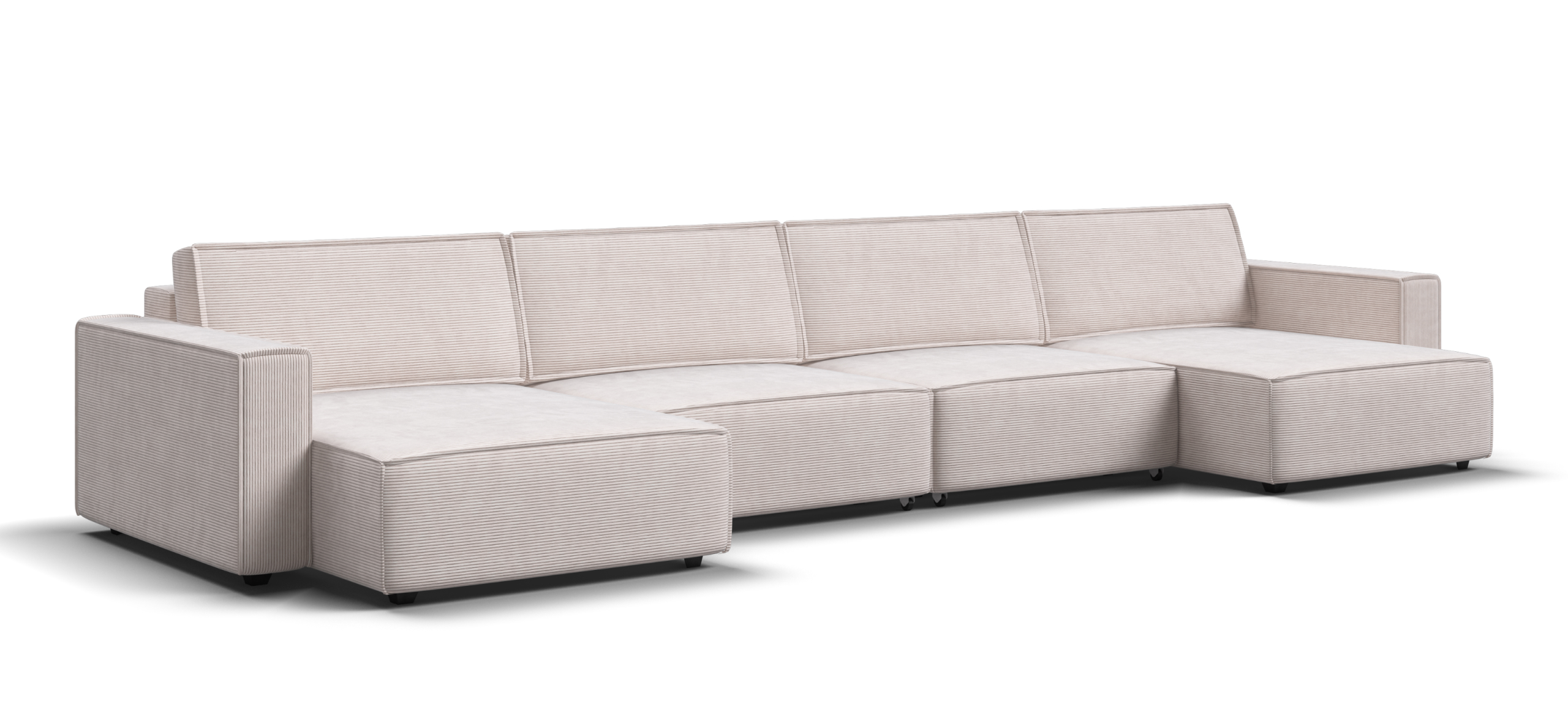 П-образный диван Босс Софт Модуль Вельвет Корд бежевый