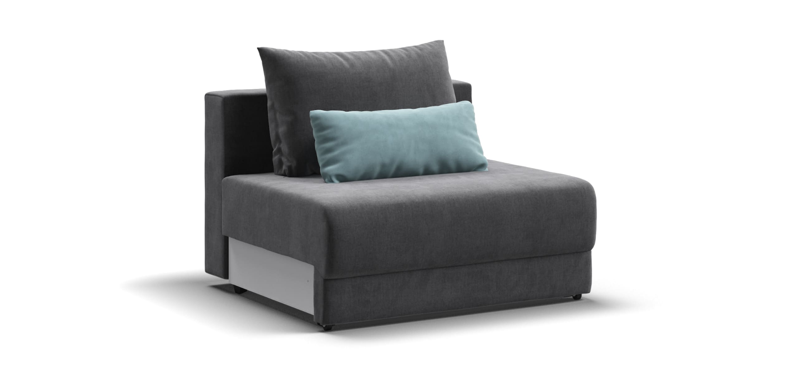 Ричмонд Модуль спальное место Велюр Монолит серый