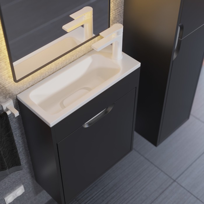 Тумба подвесная Uperwood, под раковину Uperwood Modul 50, цвет чёрный матовый