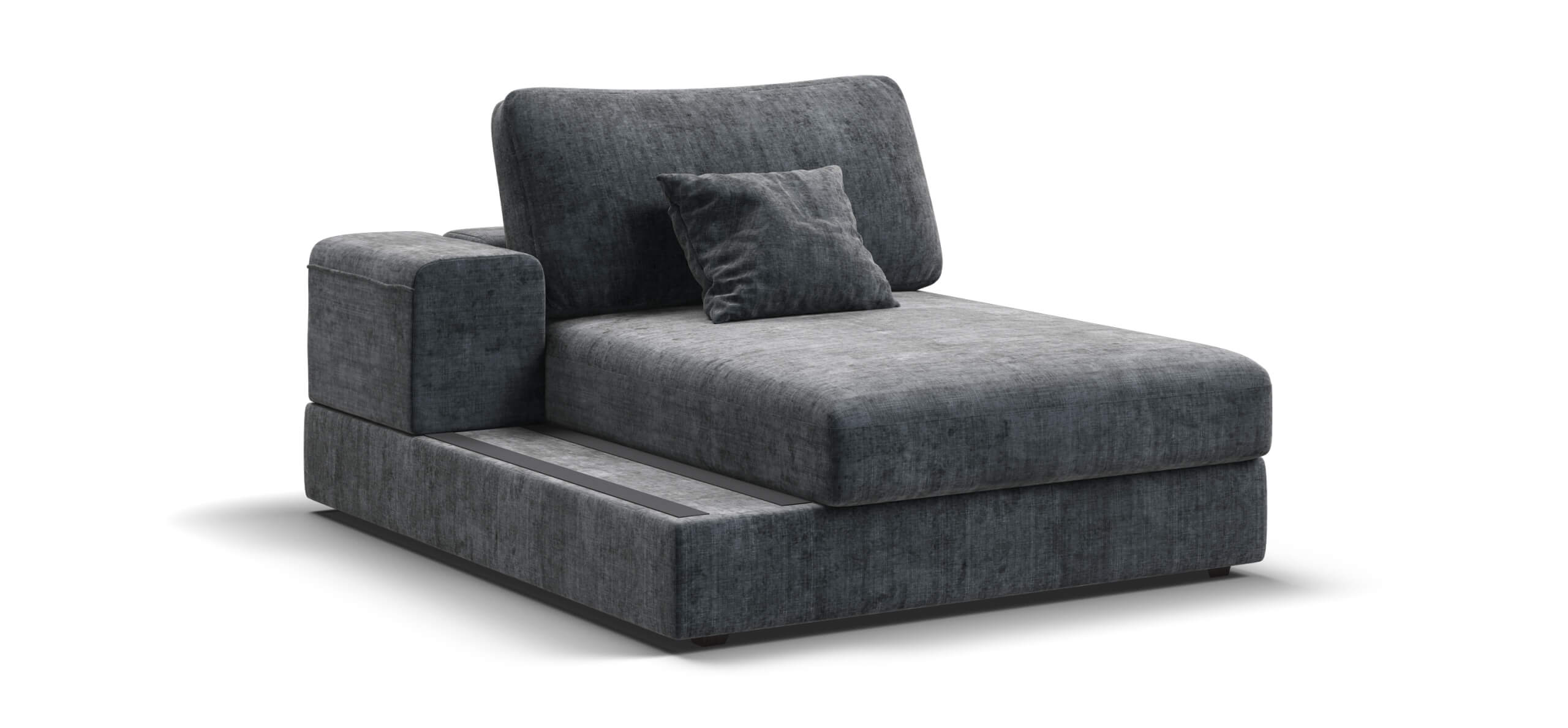 Босс Модуль оттоманка левая Шенилл Глосс карбон