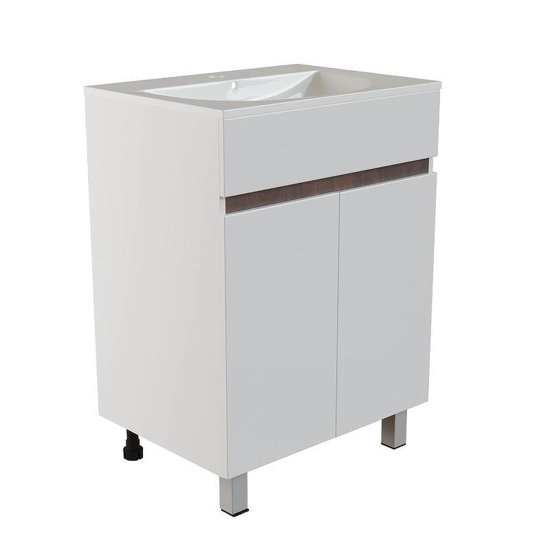 Тумба под раковину Mixline Брикс 60 557490 цвет Белый Дуб вотан