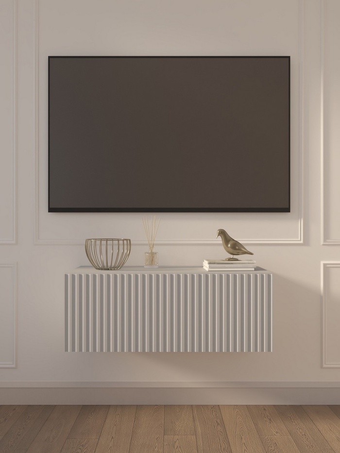 Тумба под ТВ подвесная Lines MTV3 - MA, 300×900×315 мм, цвет белый