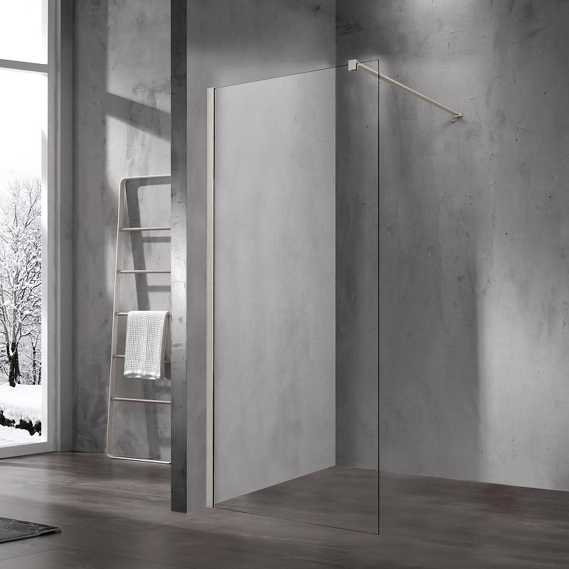 Душевая перегородка Vincea Walk-In 120 VSW-1H120CLBN профиль Брашированный никель стекло прозрачное