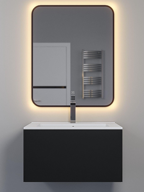 Тумба под раковину Uperwood Parma Premium 65 3930205461 подвесная цвет Черный матовый