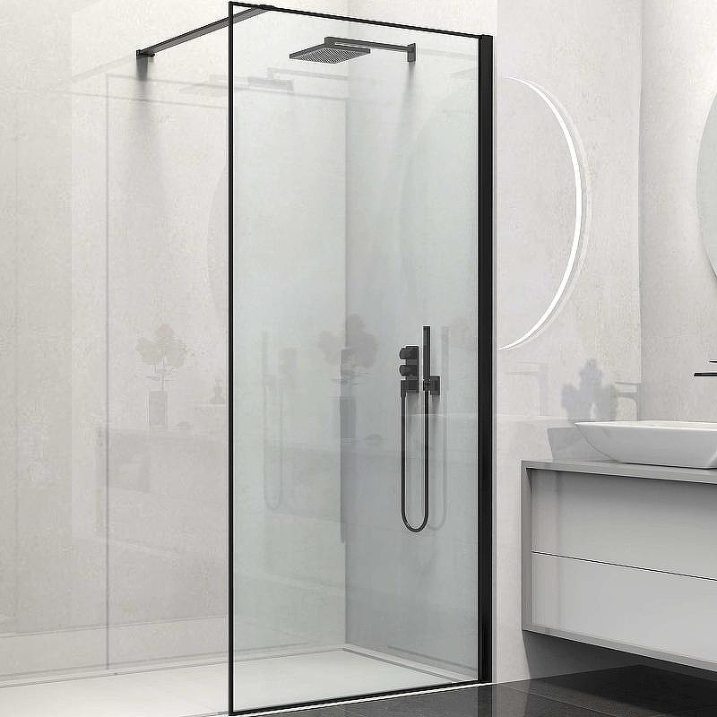 Душевая перегородка Vincea Walk-In 80 VSW-1HS800CLB профиль Черный матовый стекло прозрачное