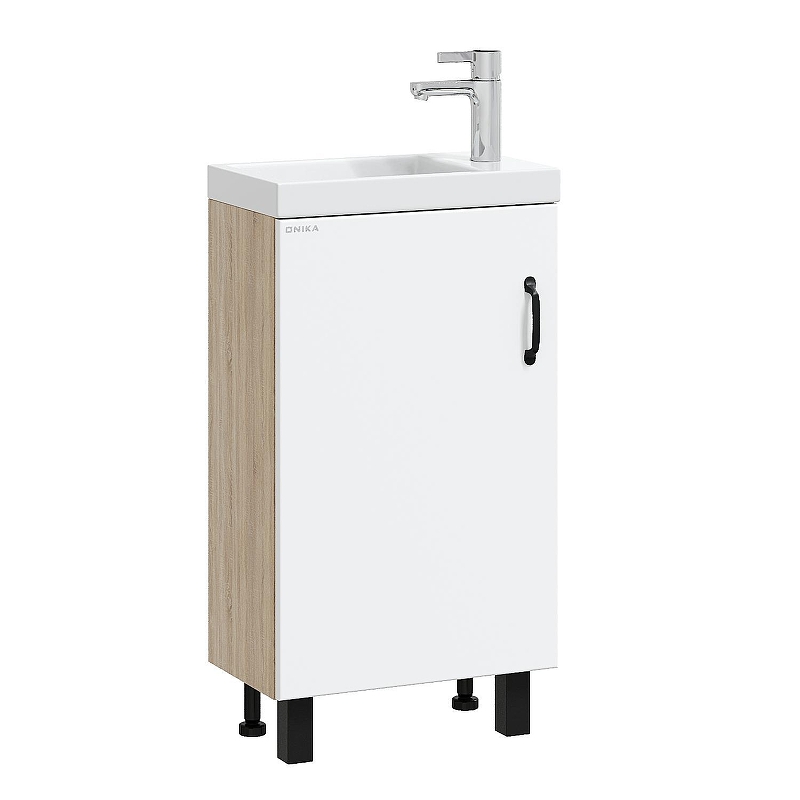 Тумба под раковину Onika Тимбер 45 L 104508 цвет Дуб сонома Белый матовый