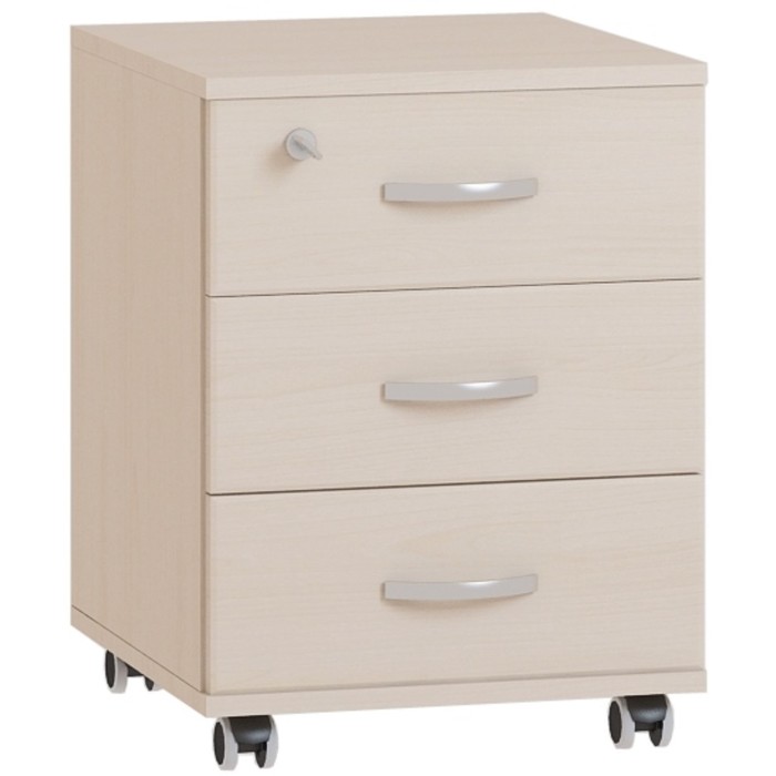 Тумба выкатная, 3 ящика, 454×482×562 мм, цвет дуб девон