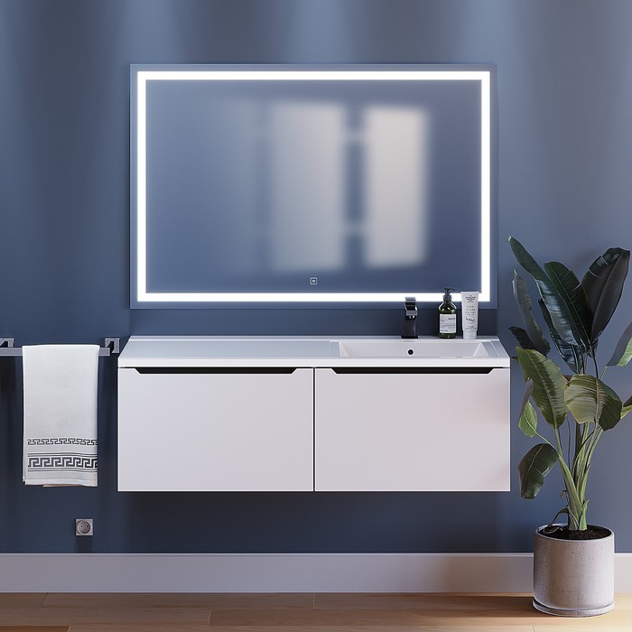 Тумба подвесная Uperwood, под раковину Uperwood Tanos 120, правая, цвет белый/графит