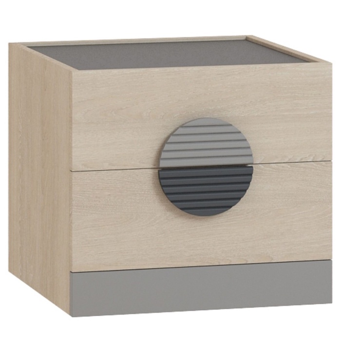 Тумба прикроватная «Тиволи», 450 × 446 × 400 мм, цвет дуб сонома / глиняный серый / графит