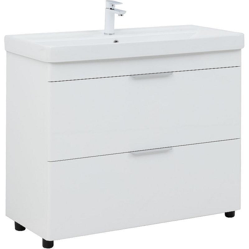 Тумба под раковину Aquanet Ирис new 100 339257 Белый глянец