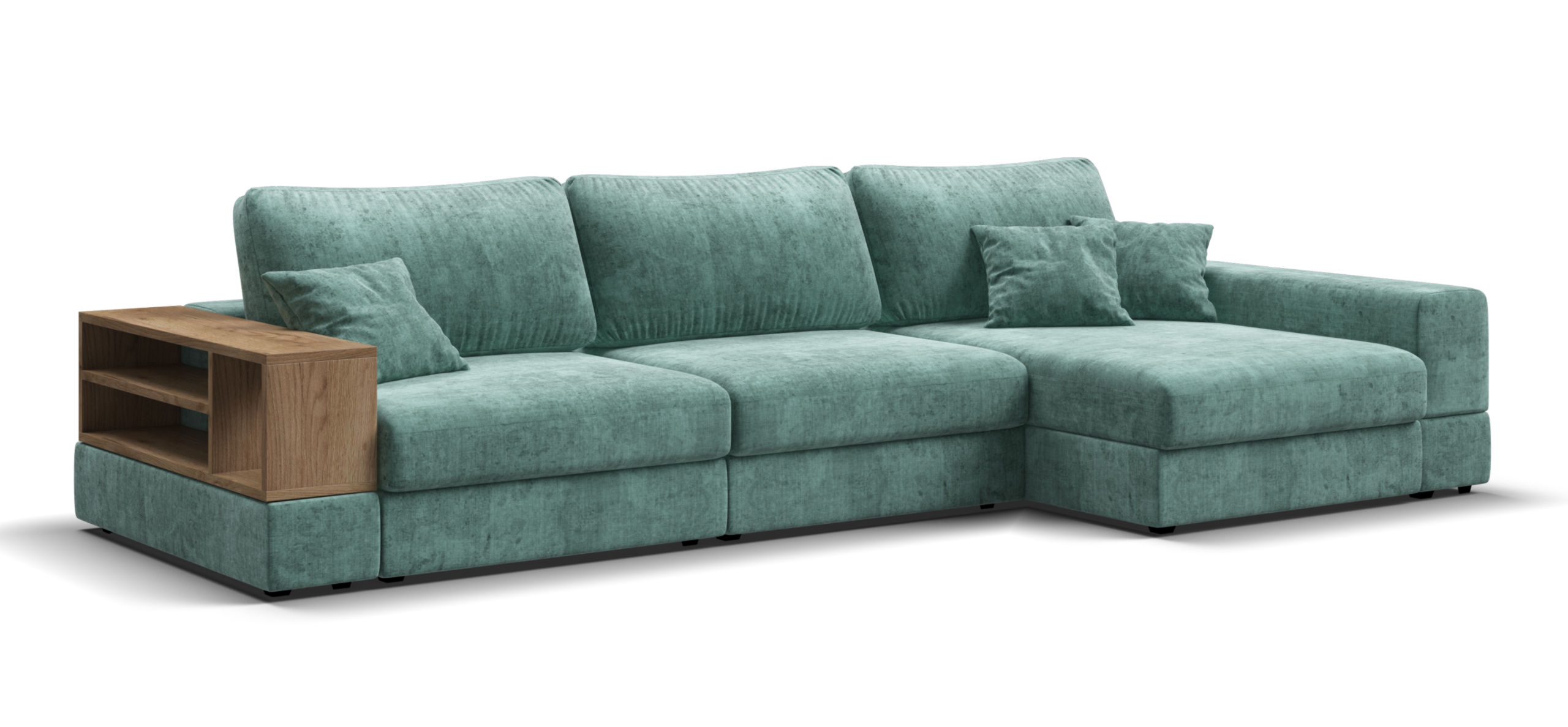 Угловой диван-кровать Босс Модуль ХЛ Шенилл Глосс минт