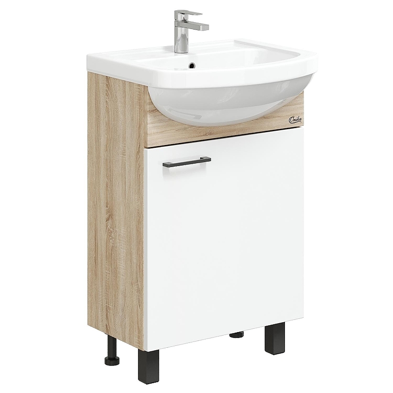 Тумба под раковину Onika Эко 52 R 105209 цвет Дуб сонома Белый