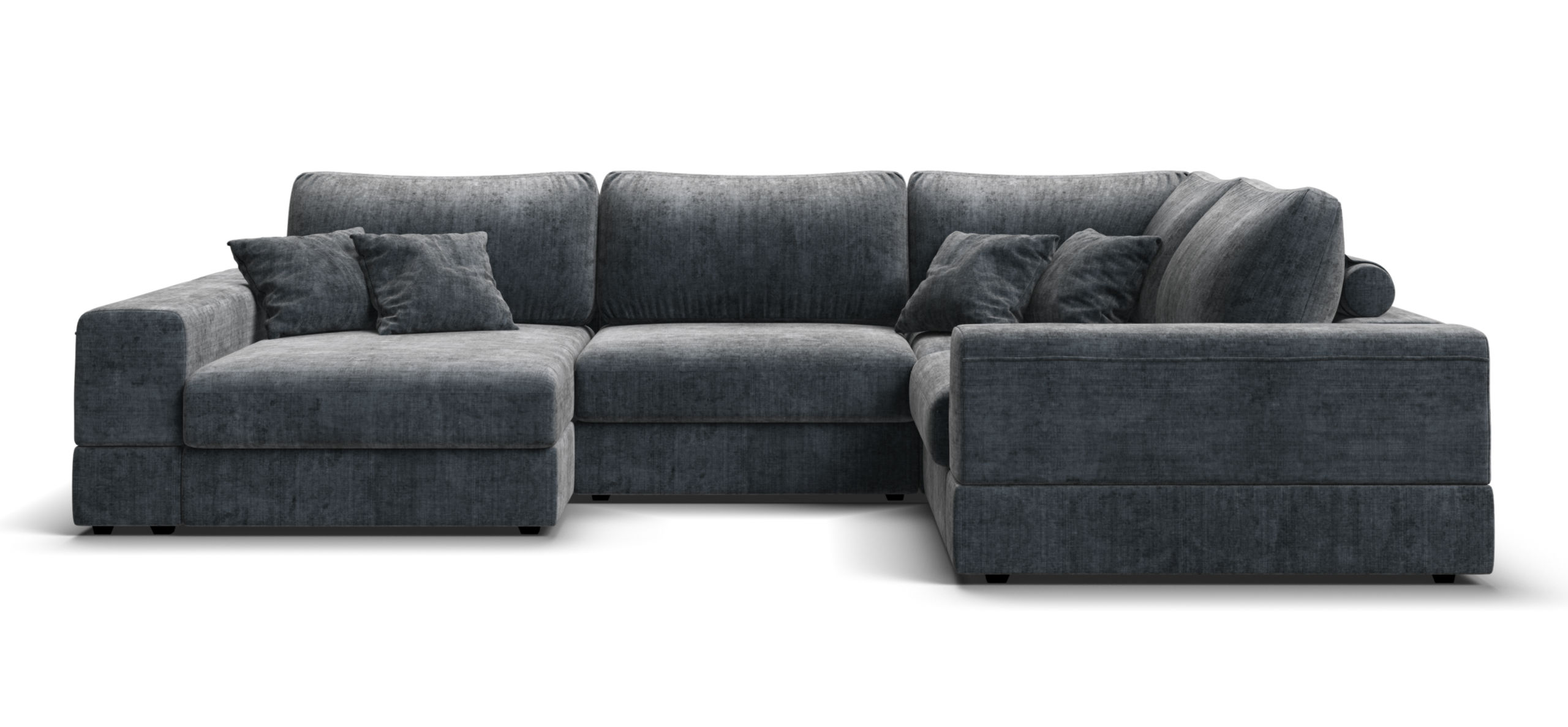 П-образный диван-кровать Босс Модуль Шенилл Глосс карбон