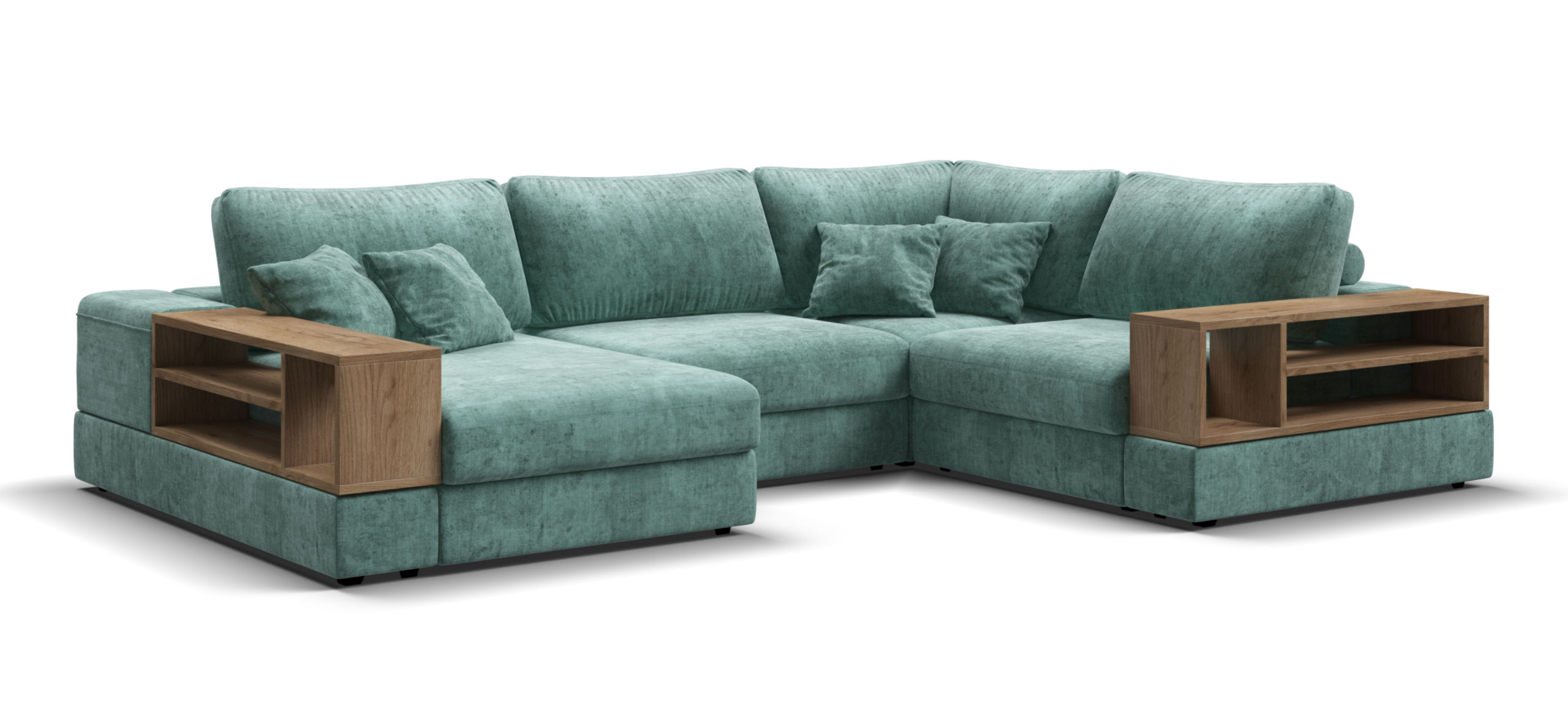 П-образный диван-кровать Босс Модуль Шенилл Глосс минт