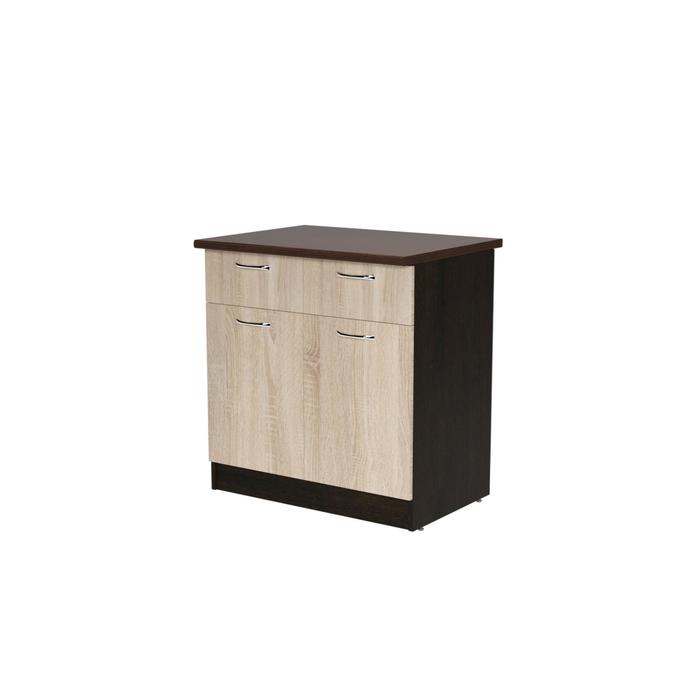 Шкаф напольный «Сабрина», 2 ящика, 2 дверцы, 800×600×850 мм, цвет венге/дуб сонома/дуглас тёмный