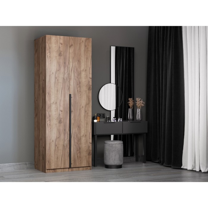 Шкаф – гармошка «Локер», с штангой, 800×530×2200 мм, цвет дуб табачный