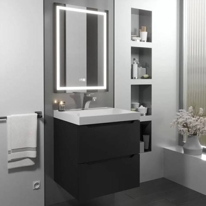 Тумба подвесная Uperwood, под раковину Uperwood Tanos 50, цвет чёрный