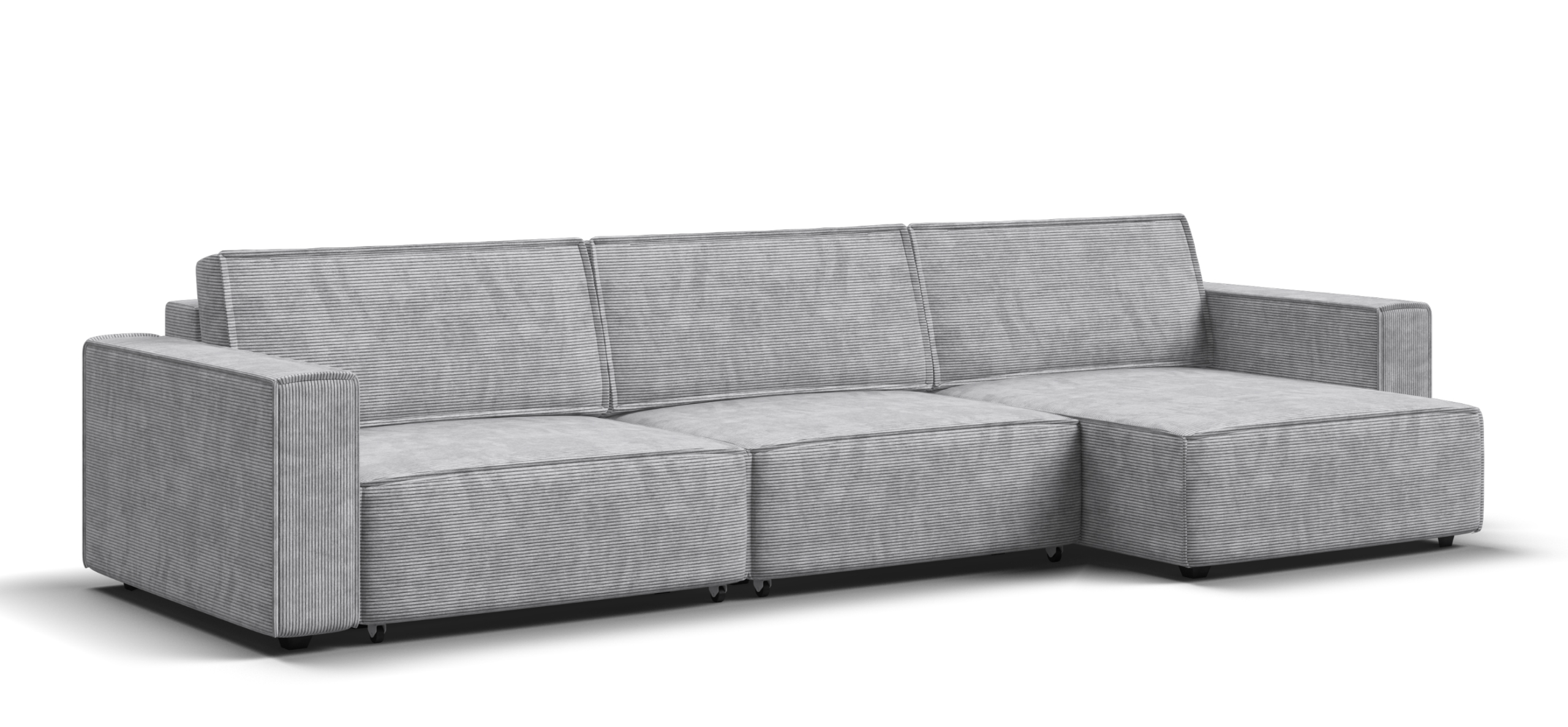 Угловой диван Босс Софт Модуль Макс Вельвет Корд серый