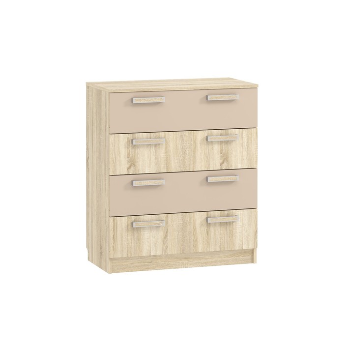 Комод напольный «Акварель», 4 ящика, 804×414×928 мм, цвет капучино/дуб сонома
