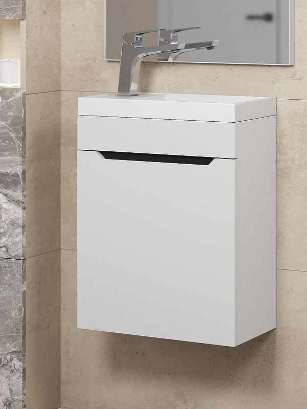 Тумба под раковину Uperwood Tanos 40 TTanos40WG подвесная цвет Белый матовый Графит матовый