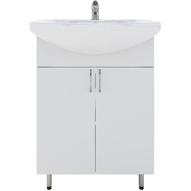 Тумба с раковиной Orange Лайт 60 LA-60TUW+GR Белый глянец