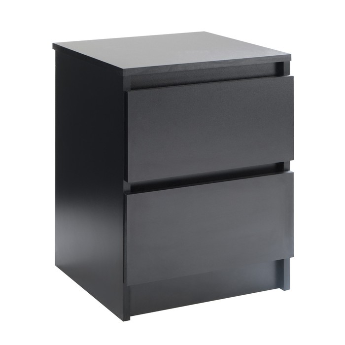 Тумба прикроватная «Клик Мебель. Мадера», 2 ящика, 400×420×554 мм, цвет чёрный