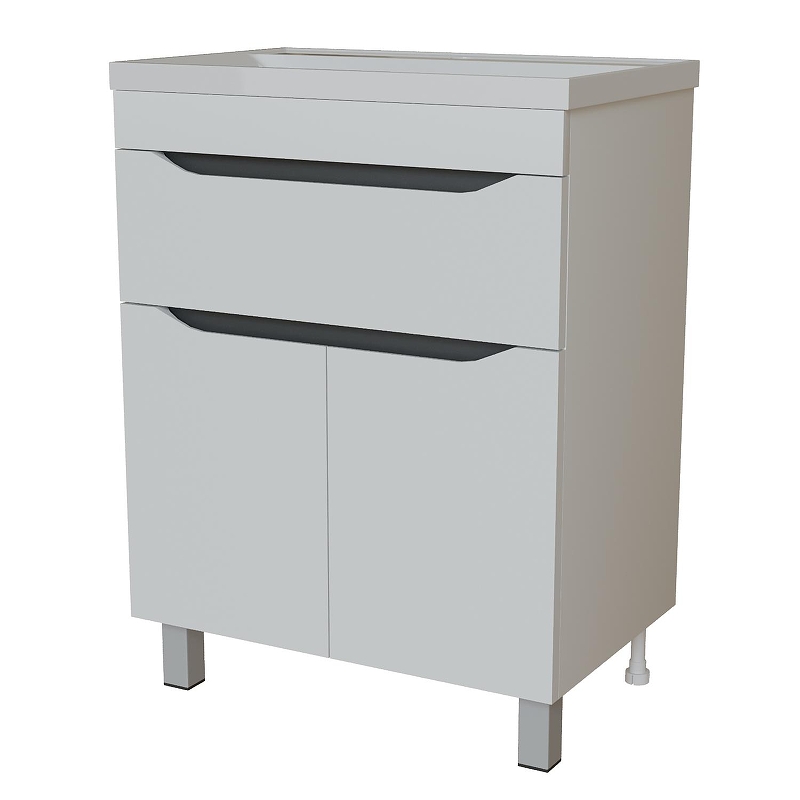 Тумба под раковину Mixline Лайн 60 555462 цвет Белый