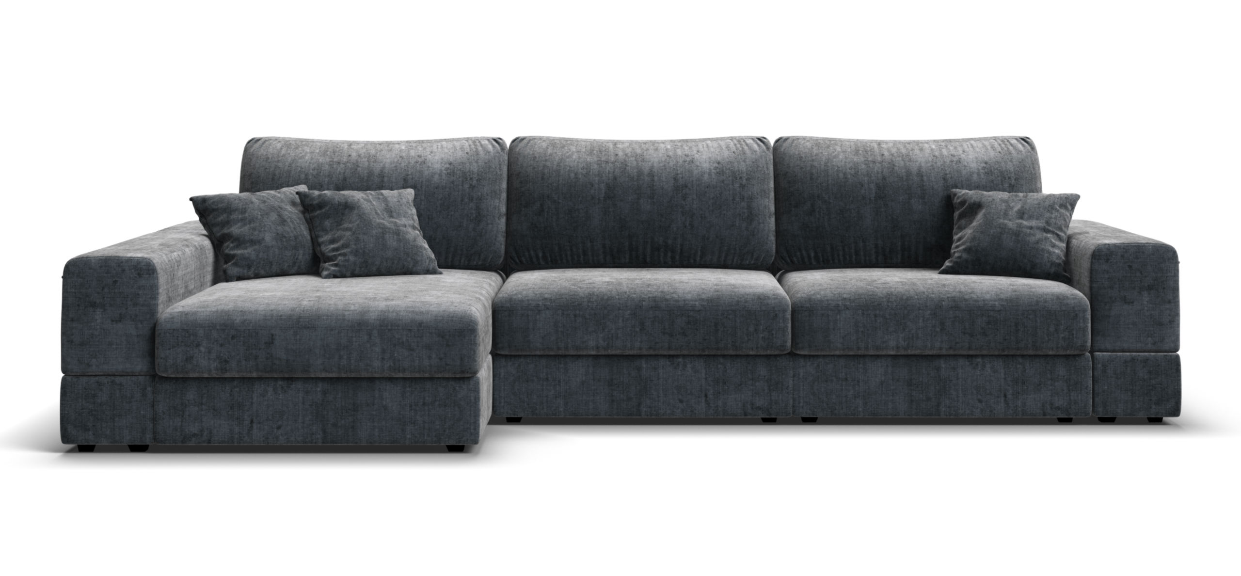 Угловой диван-кровать Босс Модуль ХЛ Шенилл Глосс карбон