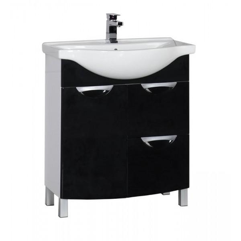 Тумба под раковину Aquanet Асти 75 178256 Черная Белая
