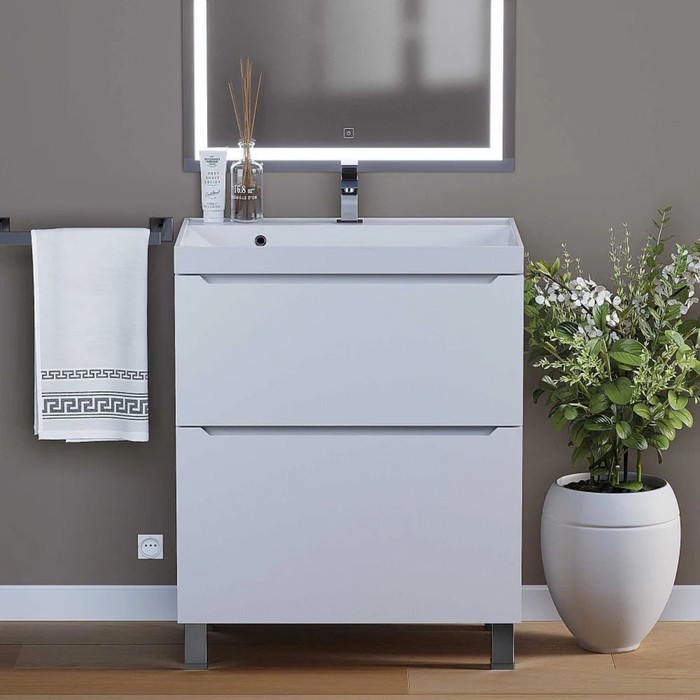 Тумба напольная Uperwood, под раковину Uperwood Tanos, 70, 2 ящика, цвет белый