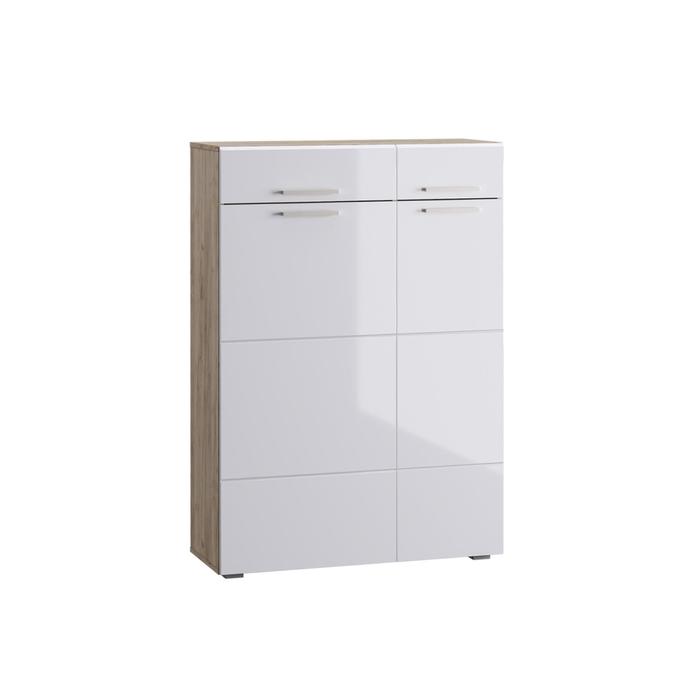 Комод напольный для прихожей «Лайн 13.121», 900×350×1292 мм, цвет дуб серый крафт/белый глянец