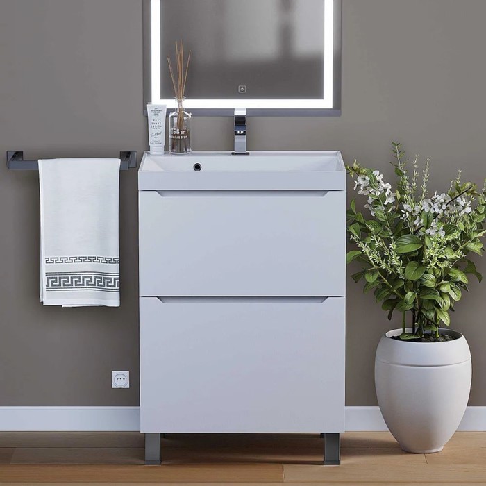 Тумба напольная Uperwood, под раковину Uperwood Tanos 60, 2 ящика, цвет белый