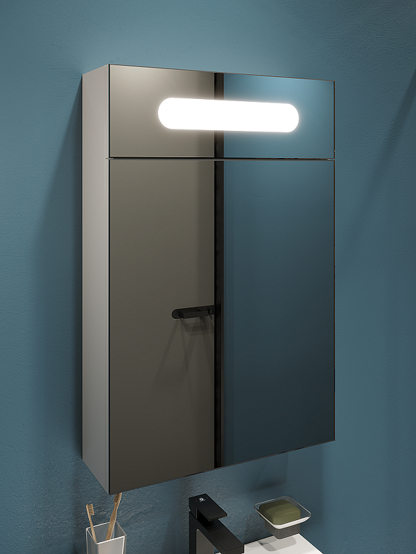 Зеркальный шкаф DIWO Коломна 50 KOL.Z.50/P/W с подсветкой цвет Белый