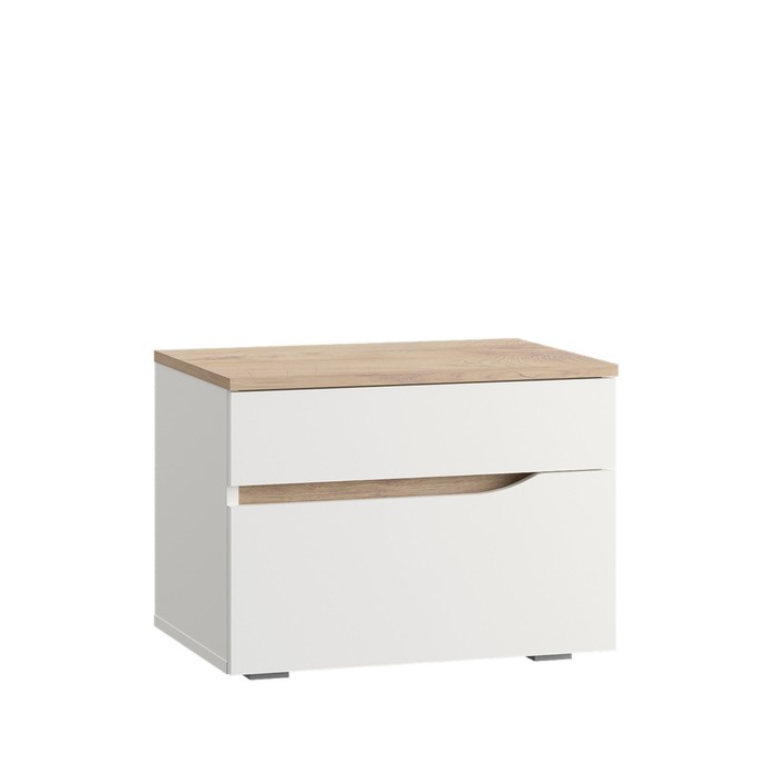 Тумба прикроватная «Муссон 16.03», 560×394×420 мм, цвет белый шагрень/дуб эндгрейн