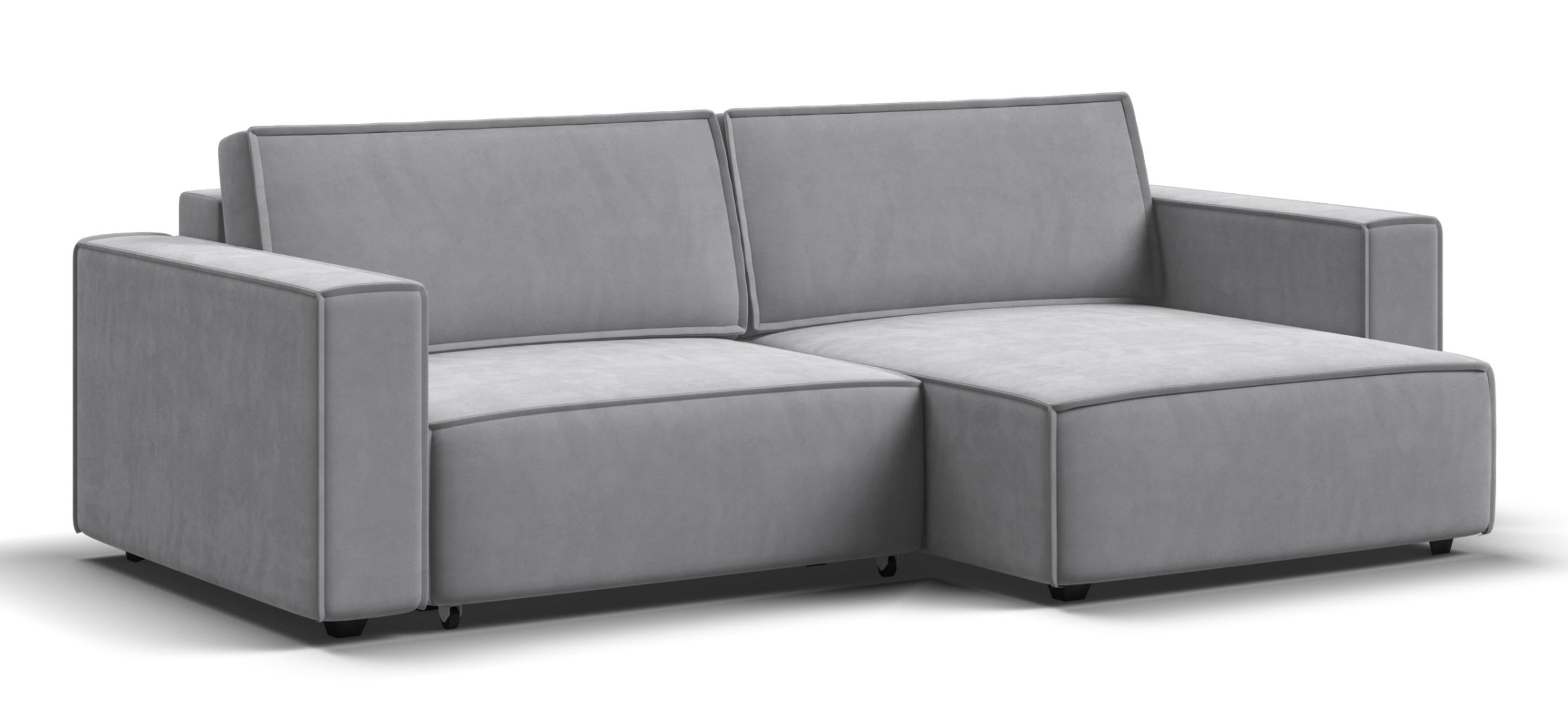 Угловой диван Босс Софт Модуль Велюр Монолит сталь