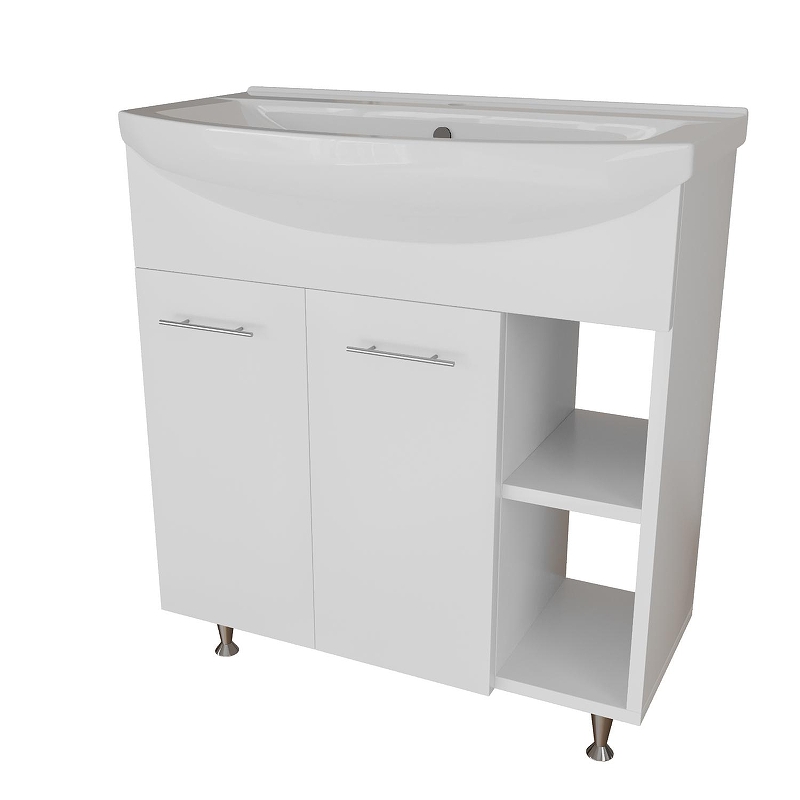 Тумба под раковину Mixline Анри 75 553563 цвет Белый