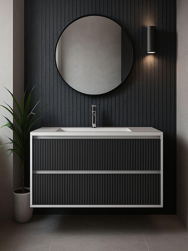 Тумба под раковину Uperwood Next Premium 100 3930205159 подвесная цвет Белый матовый Графит матовый