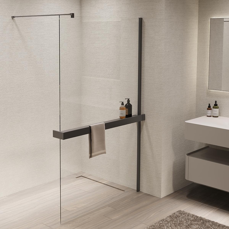 Душевая перегородка Vincea Walk in 90 VSW-1HR900CLGM профиль цвет Вороненая сталь стекло прозрачное