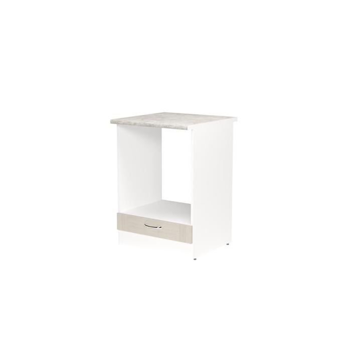 Шкаф напольный под духовой шкаф «Лира», 600×600×850 мм, цвет белый/квадро шимо светлый/малага